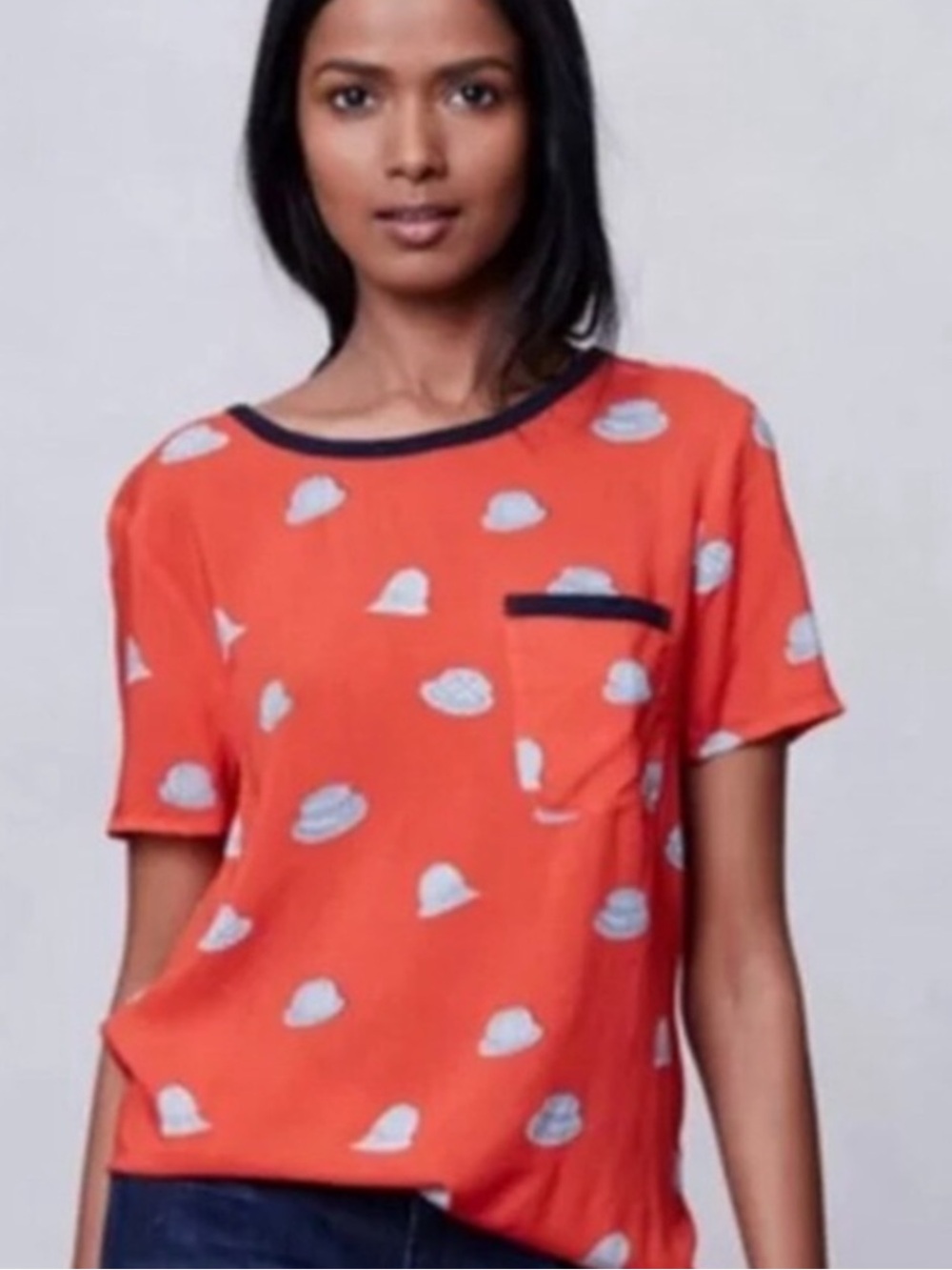 Anthropologie Maeve hat printed blouse